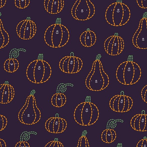 Halloween pumpkin embroidery cute pattern