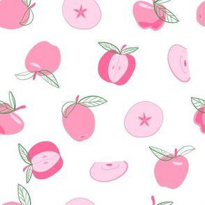 Apples in pink and green