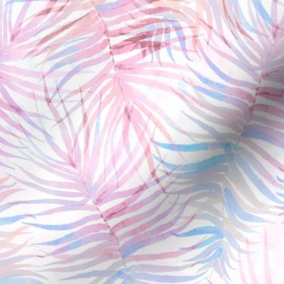 Pink Pastel Watercolor Palms 12”