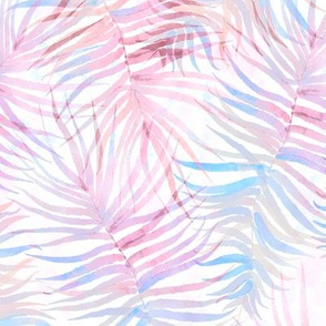 Pink Pastel Watercolor Palms 12”