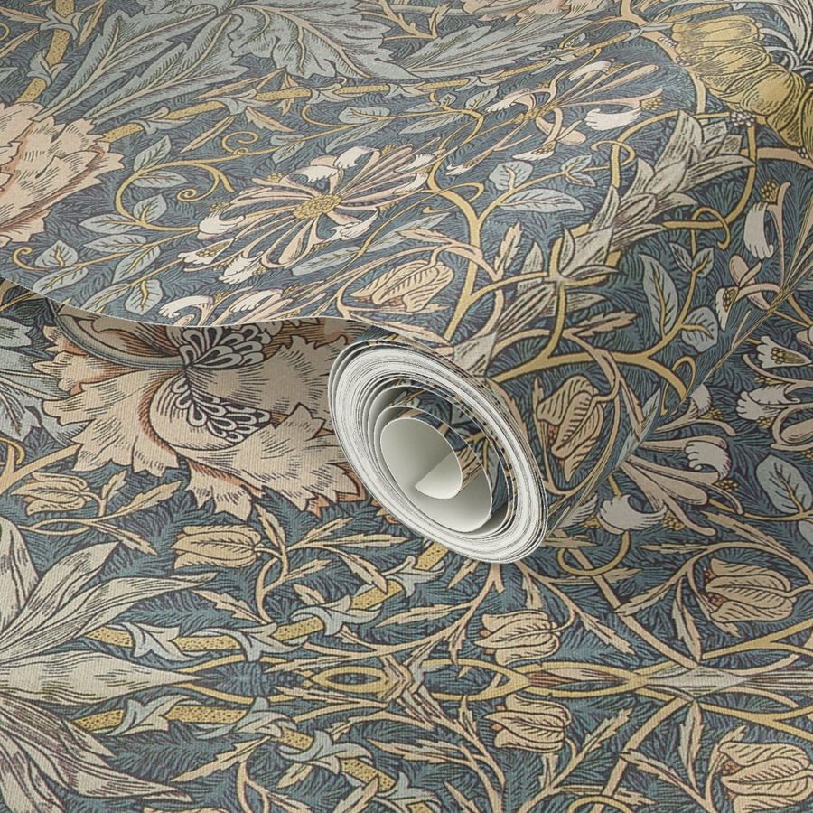 William Morris ~ Honeysuckle ~ Rotated Wallpaper | Spoonflower