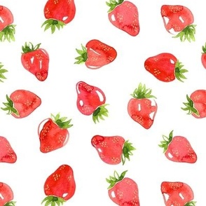 Watercolor Strawberries - Medium Scale