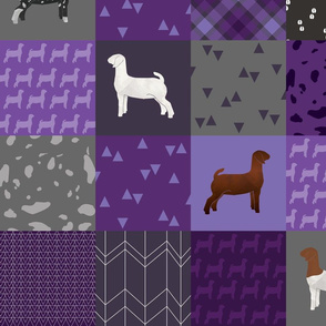 goat Mixed Breeds Cheater Quilt Purple