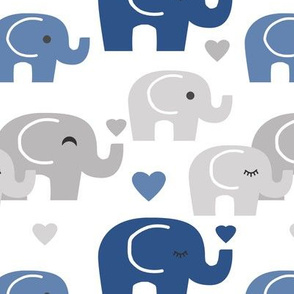 Navy Blue Gray Safari Elephant