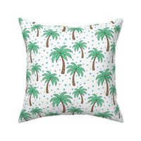 Palm trees - white with blue dots