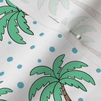 Palm trees - white with blue dots