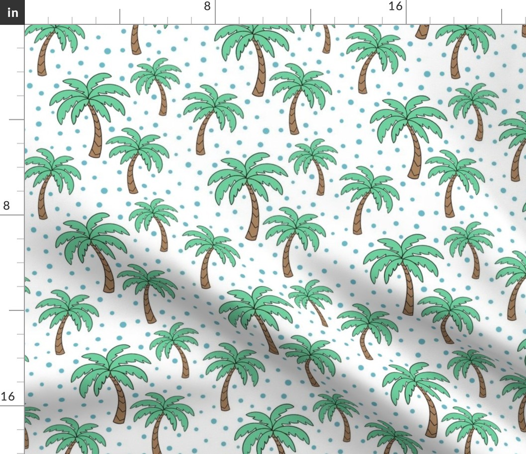 Palm trees - white with blue dots