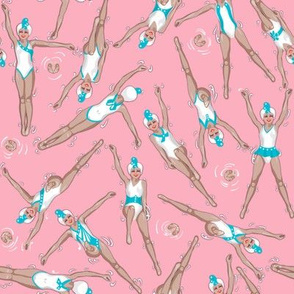 Ditsy Little Swimmers | Pink + Aqua
