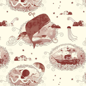 Sea n me maroon toile