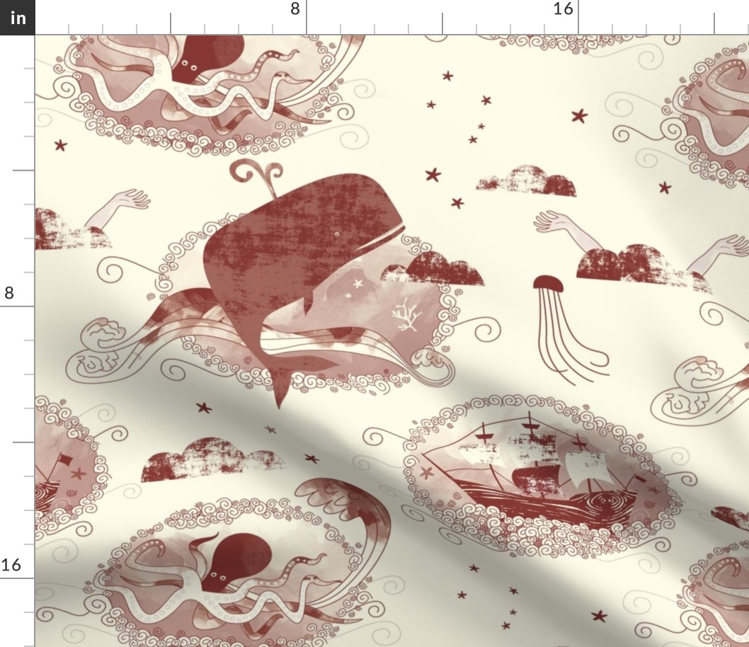 Sea n me maroon toile