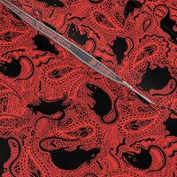 Paisley Rats - red black - SMALL