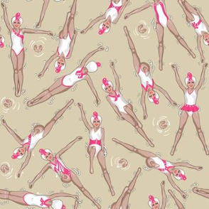 Ditsy Little Swimmers | Cream + Pink