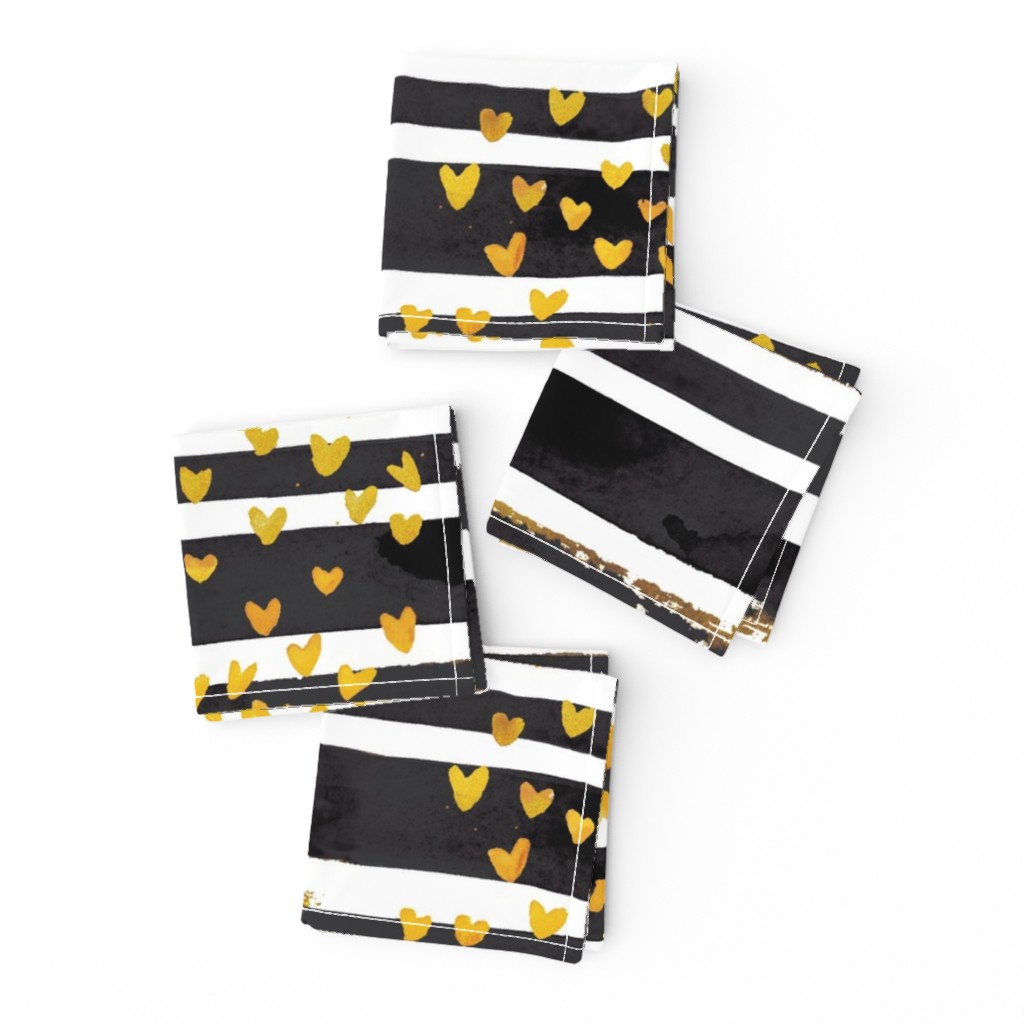 cestlaviv_Black Stripe Gold Hearts