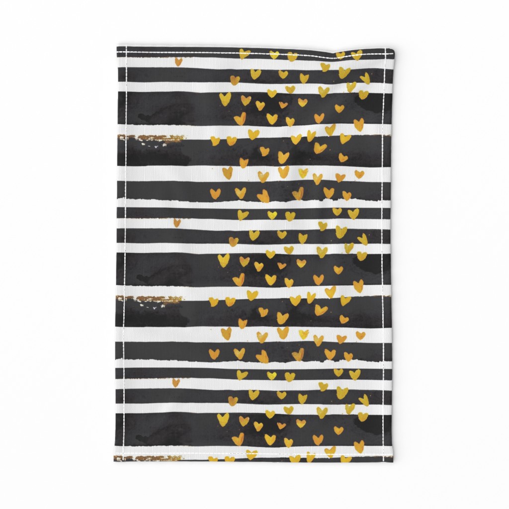 cestlaviv_Black Stripe Gold Hearts