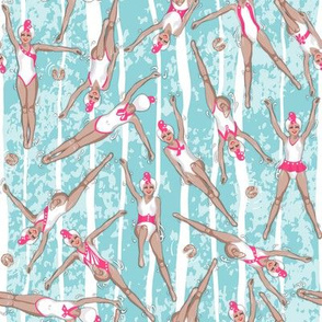 Ditsy Little Swimmers | Pink on Water 