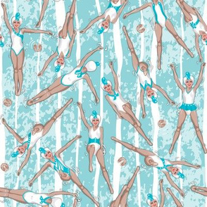Ditsy Little Swimmers | Aqua on Water