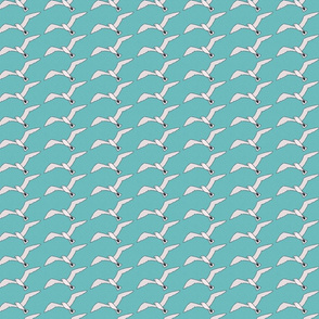 white seagulls on teal small