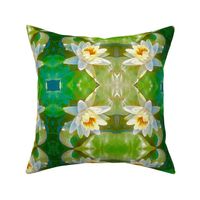 white water lily green lime lagoon  botanical garden nature  trending spring springtime summer pillow pillow cover yellow pillow panel fabric pillow table runner tablecloth napkin placemat dining pillow duvet cover throw blanket curtain drape upholstery c