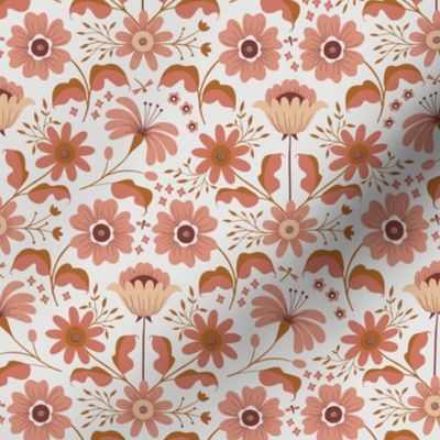 Folksy Florals coral