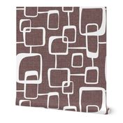 On The Quad - Mid Century Modern Geometric Textured Malibu Earthen Brown Large Scale