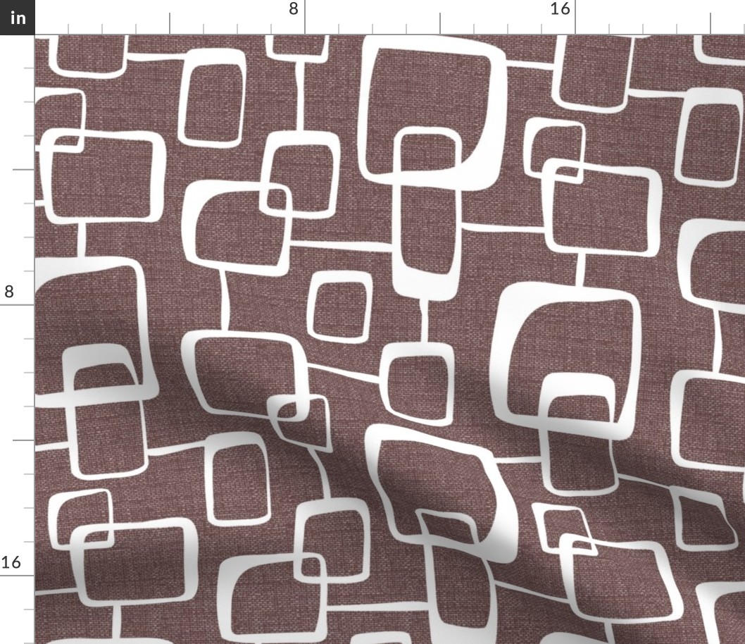 On The Quad - Mid Century Modern Geometric Textured Malibu Earthen Brown Large Scale