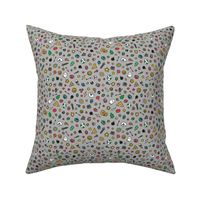 Ditsy Gamer Doodles Small Light Grey 15cm Repeat