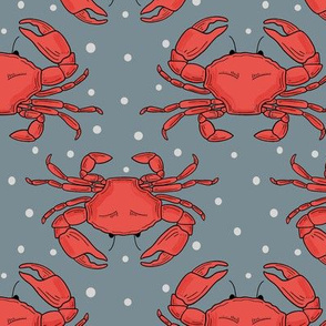 Crabs on gray