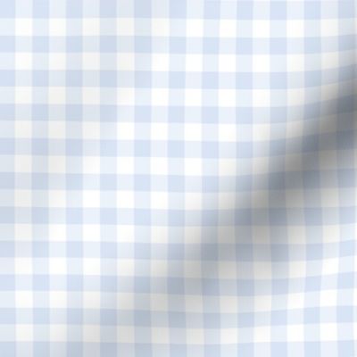 3/8" Chambray Blue Gingham: Tiny Blue Gingham Check, Buffalo Plaid