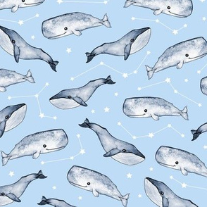 Cute whales and stars